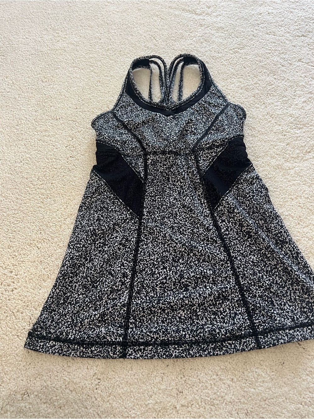lululemon athletica Black and White Speckled Racerback Tank